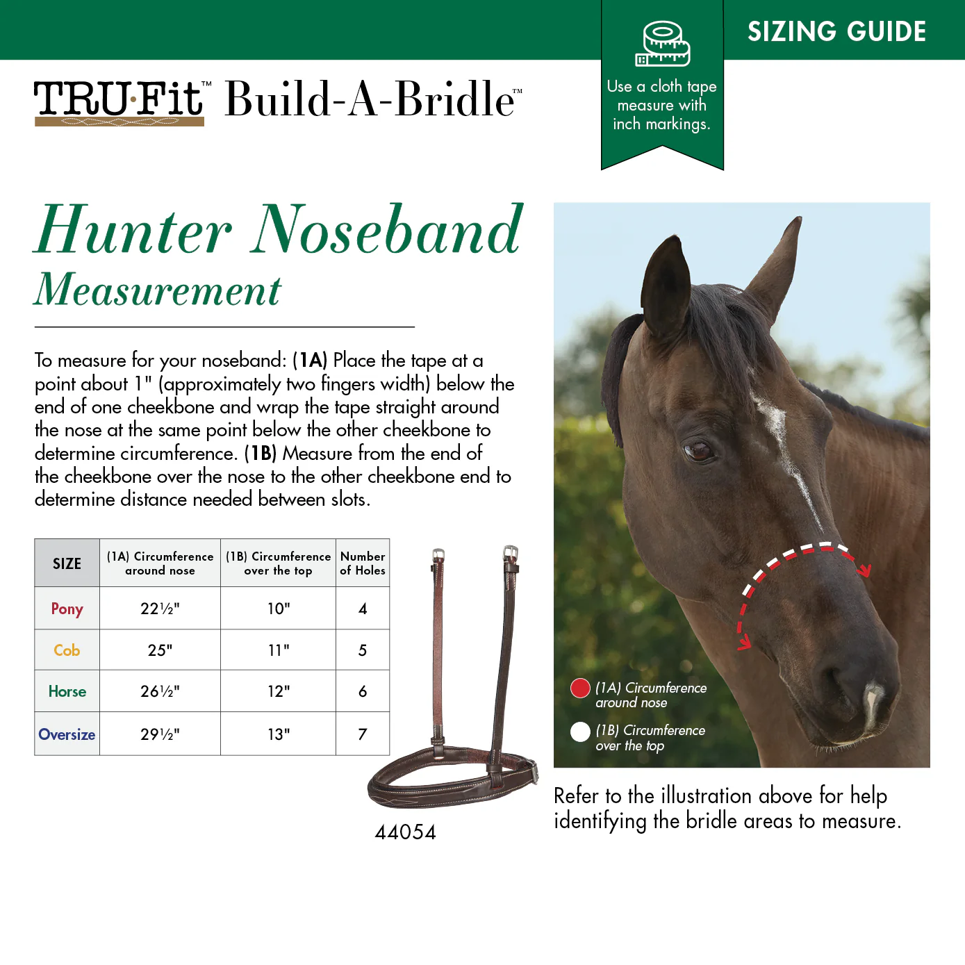 TRU-Fit™ Build-A-Bridle™ Fancy-Stitched Hunter Noseband - Image 3